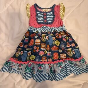 Matilda Jane Baby Girl Dress Tea Party Print Ruffle Boutique 6–12 Months
